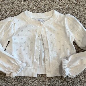 GAP White Cropped Sweater with Textured Knit